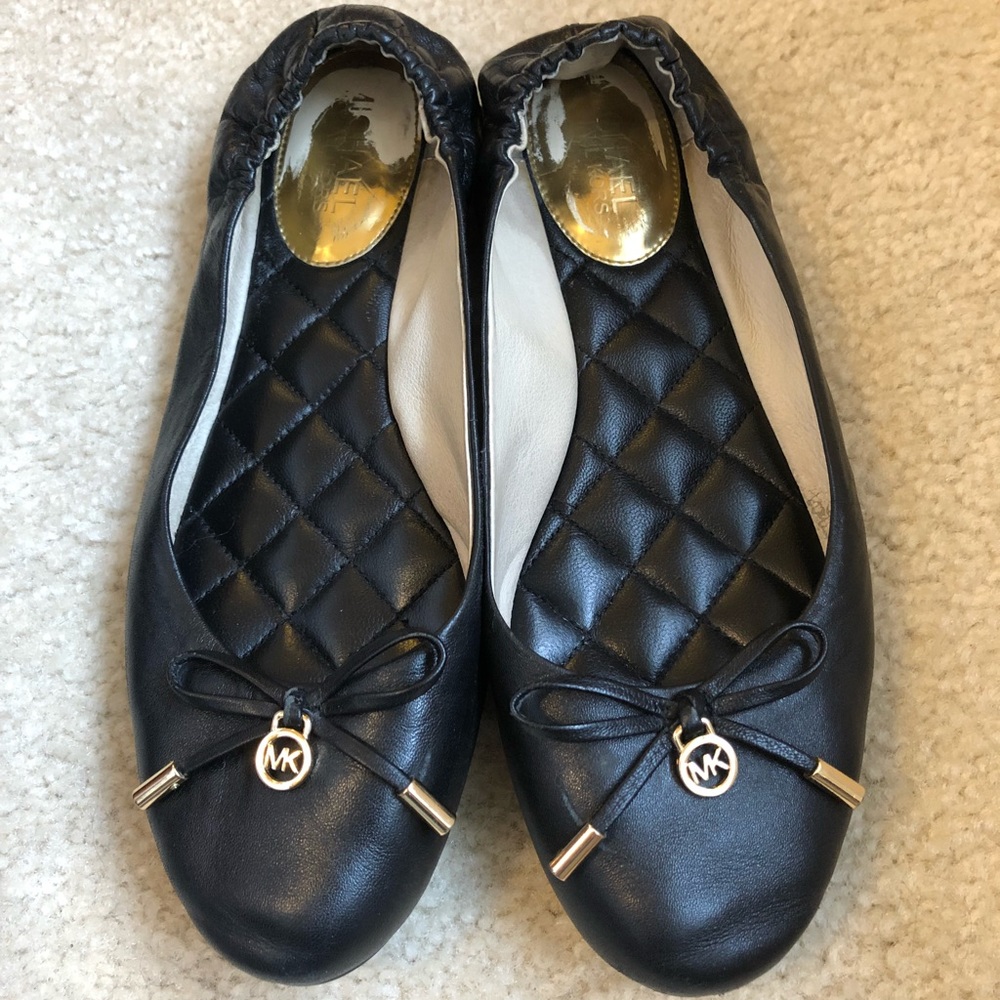Michael Kors Black Ballet Flats, Size 8